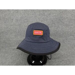 Young Life Bucket Hat Unisex OS Navy Blue Good Adjustable Chin Strap Logo‎ Patch